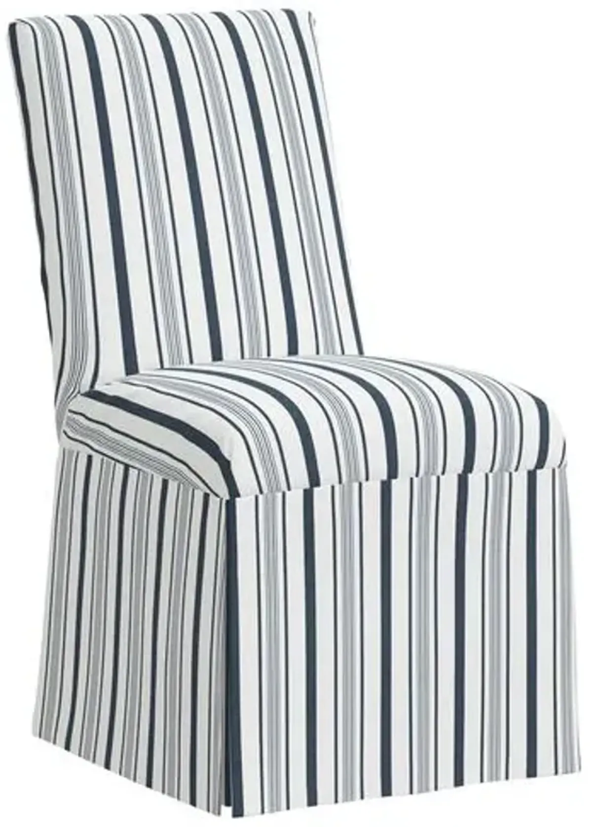 Owen Slipcover Side Chair - Luli Stripe - Blue