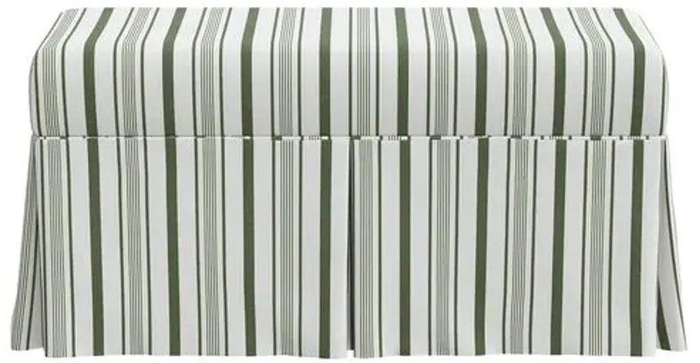 Hayworth Storage Bench - Luli Stripe - Green