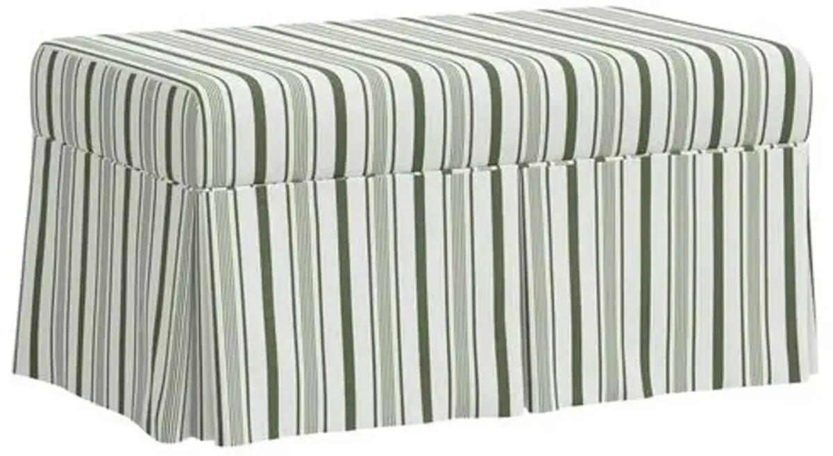 Hayworth Storage Bench - Luli Stripe - Green