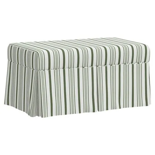 Hayworth Storage Bench - Luli Stripe - Green