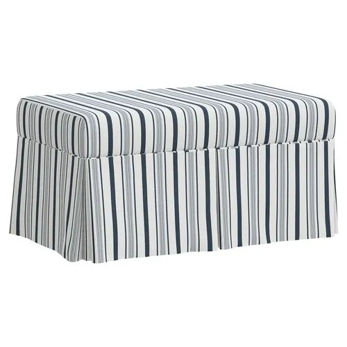 Hayworth Storage Bench - Luli Stripe - Blue