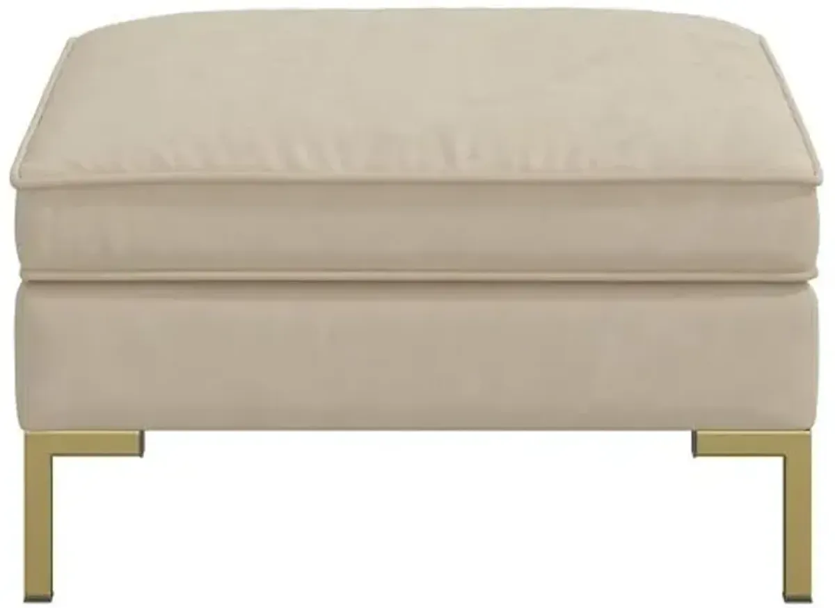 Marceau Faux Leather Ottoman - Beige