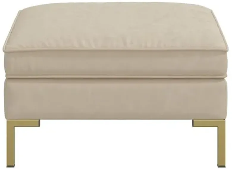 Marceau Faux Leather Ottoman - Beige