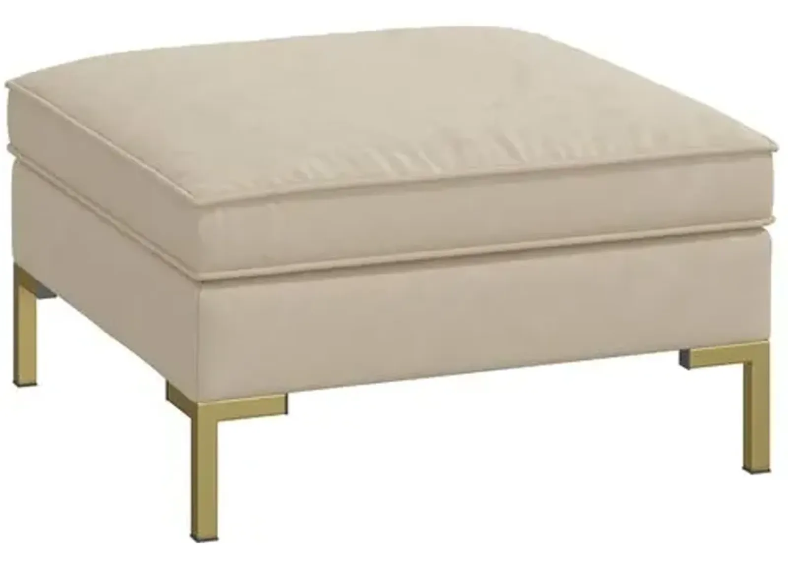 Marceau Faux Leather Ottoman - Beige