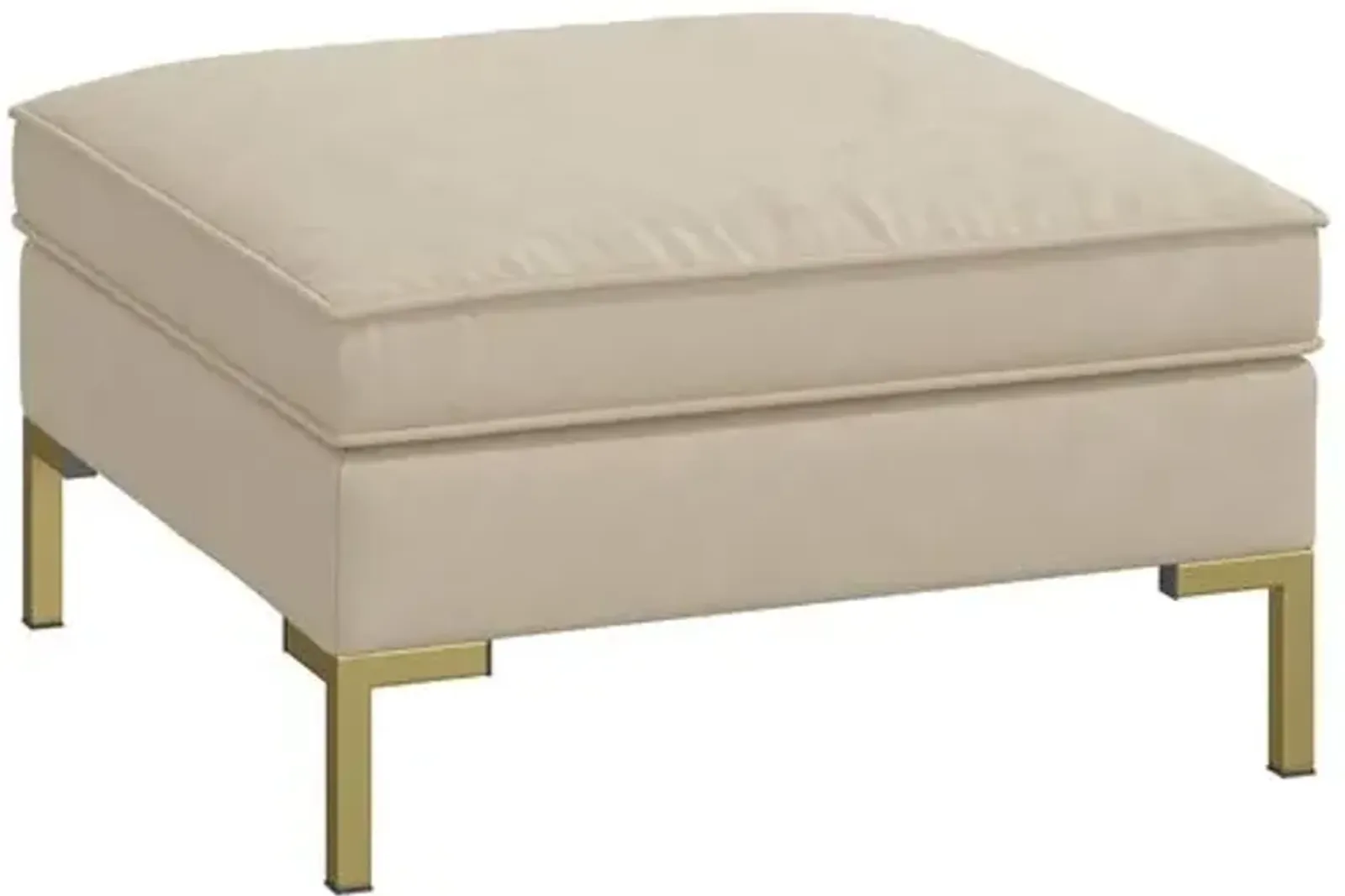 Marceau Faux Leather Ottoman - Beige