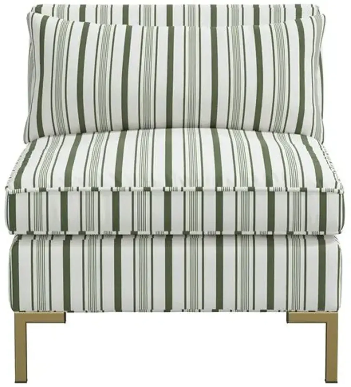 Marceau Slipper Chair - Luli Stripe Moss - Green