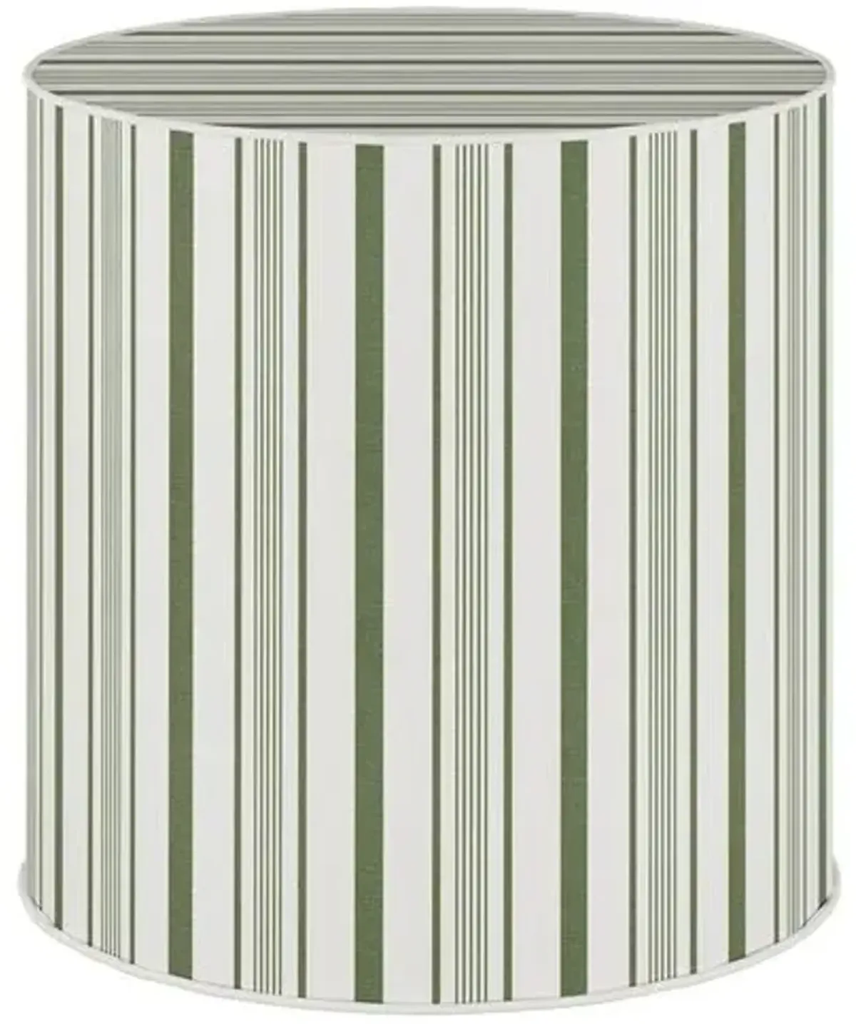 Harper Round Ottoman - Luli Stripe - Green