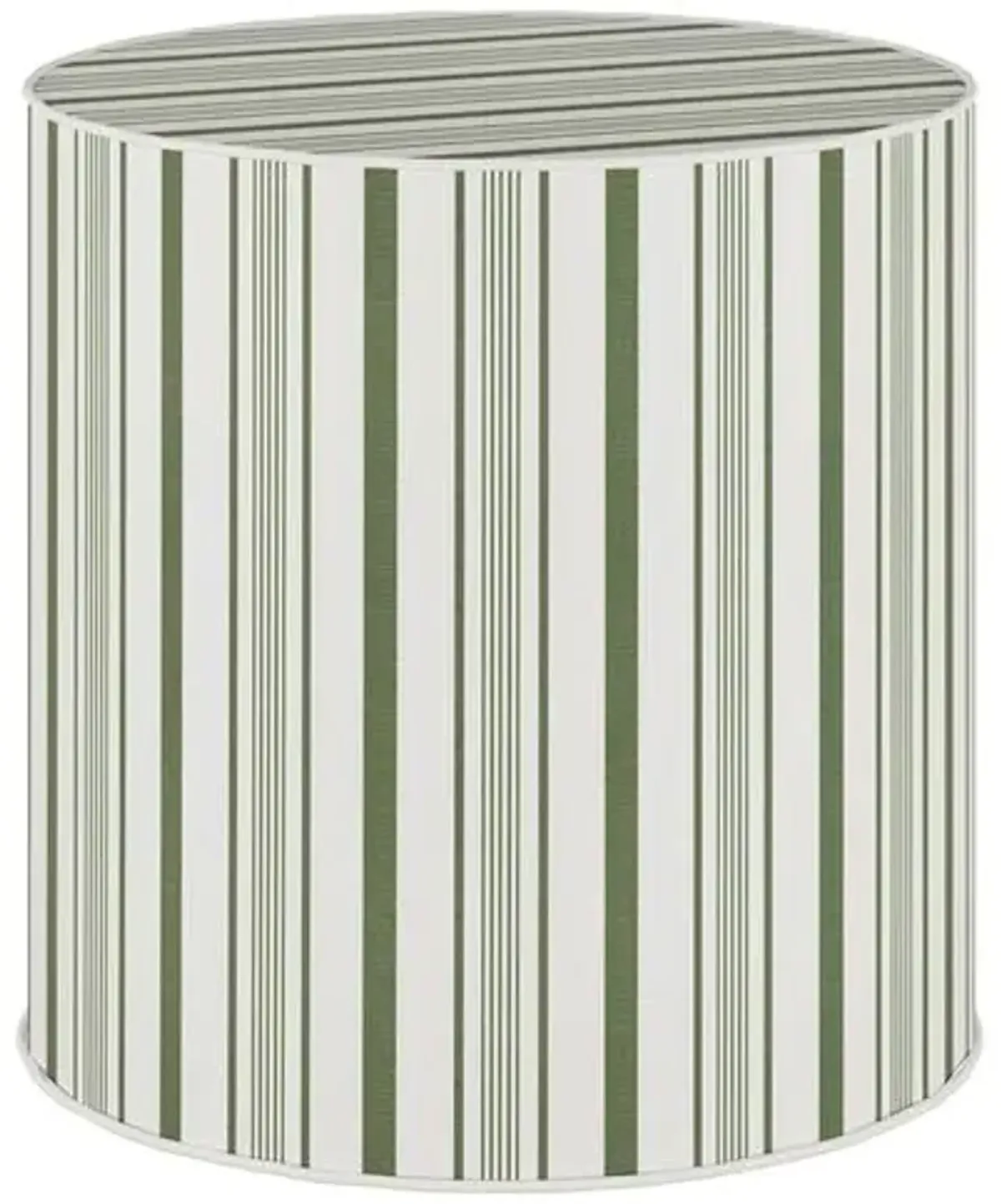 Harper Round Ottoman - Luli Stripe - Green