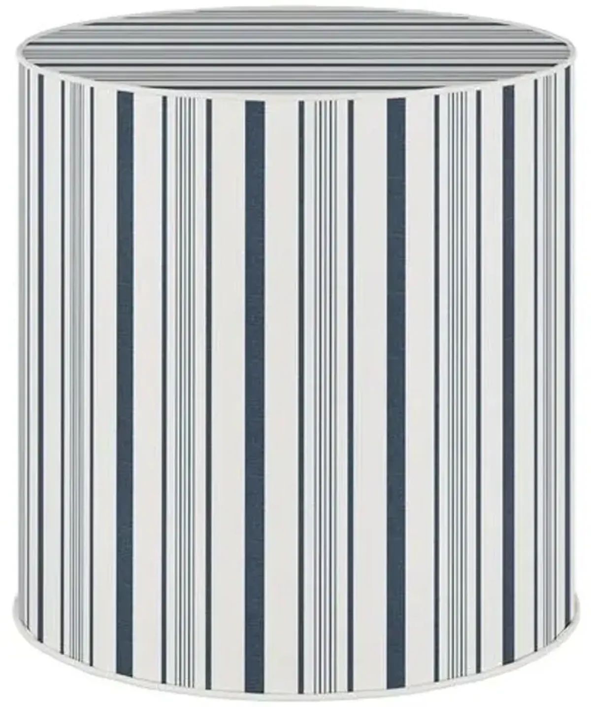 Harper Round Ottoman - Luli Stripe - Blue