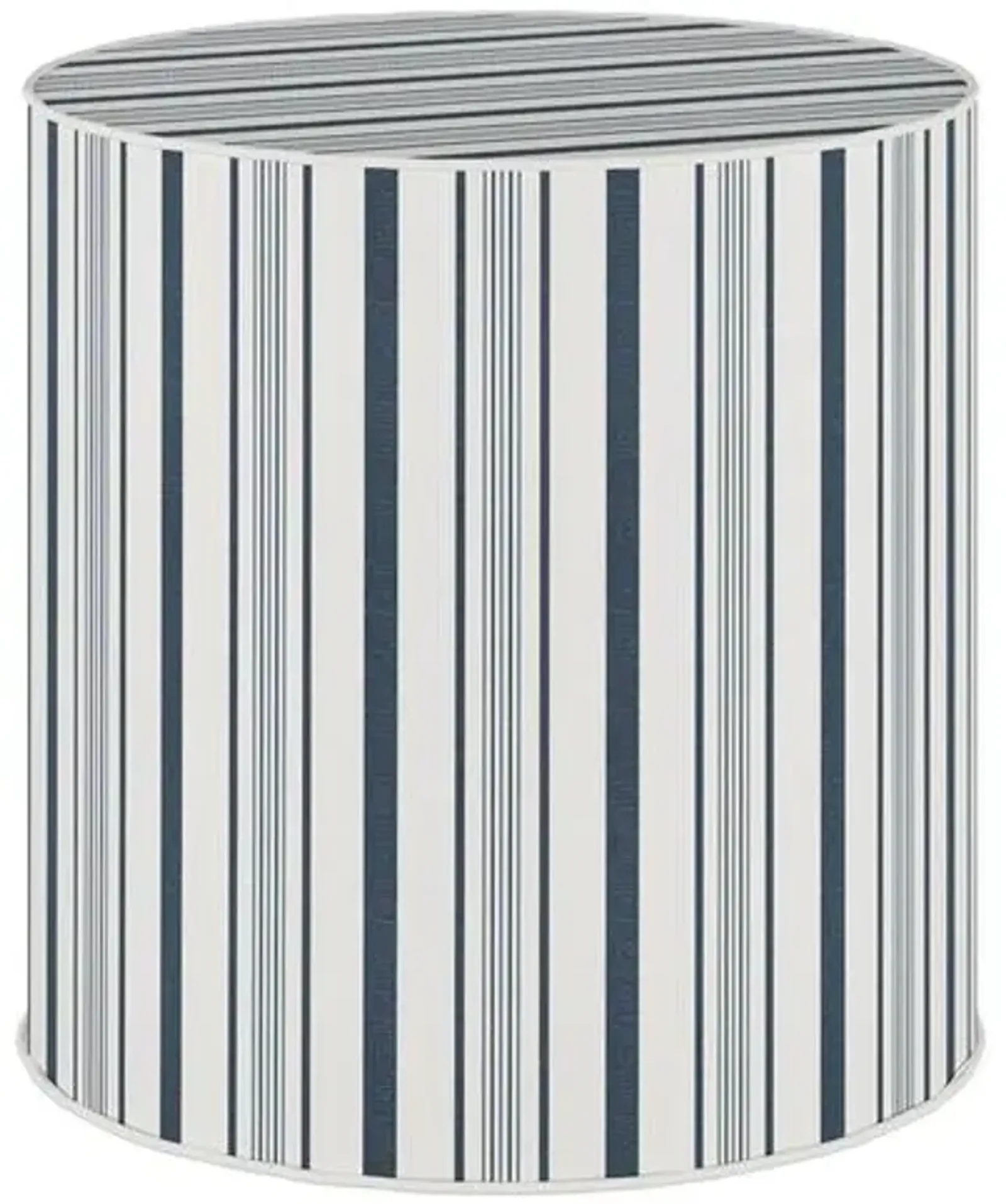 Harper Round Ottoman - Luli Stripe - Blue