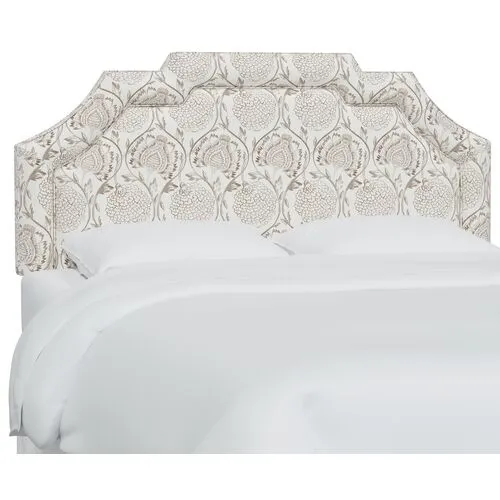 Lola Headboard - Ranjit Floral - Handcrafted - Brown