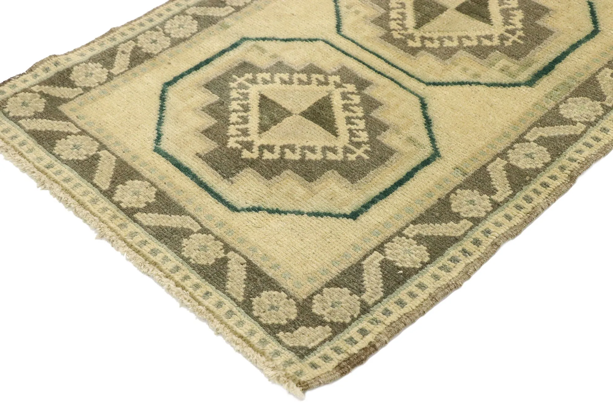 Vintage Turkish Yastik Rug - 1'7 x 3'1 - Esmaili Rugs & Antiques - Beige - Beige