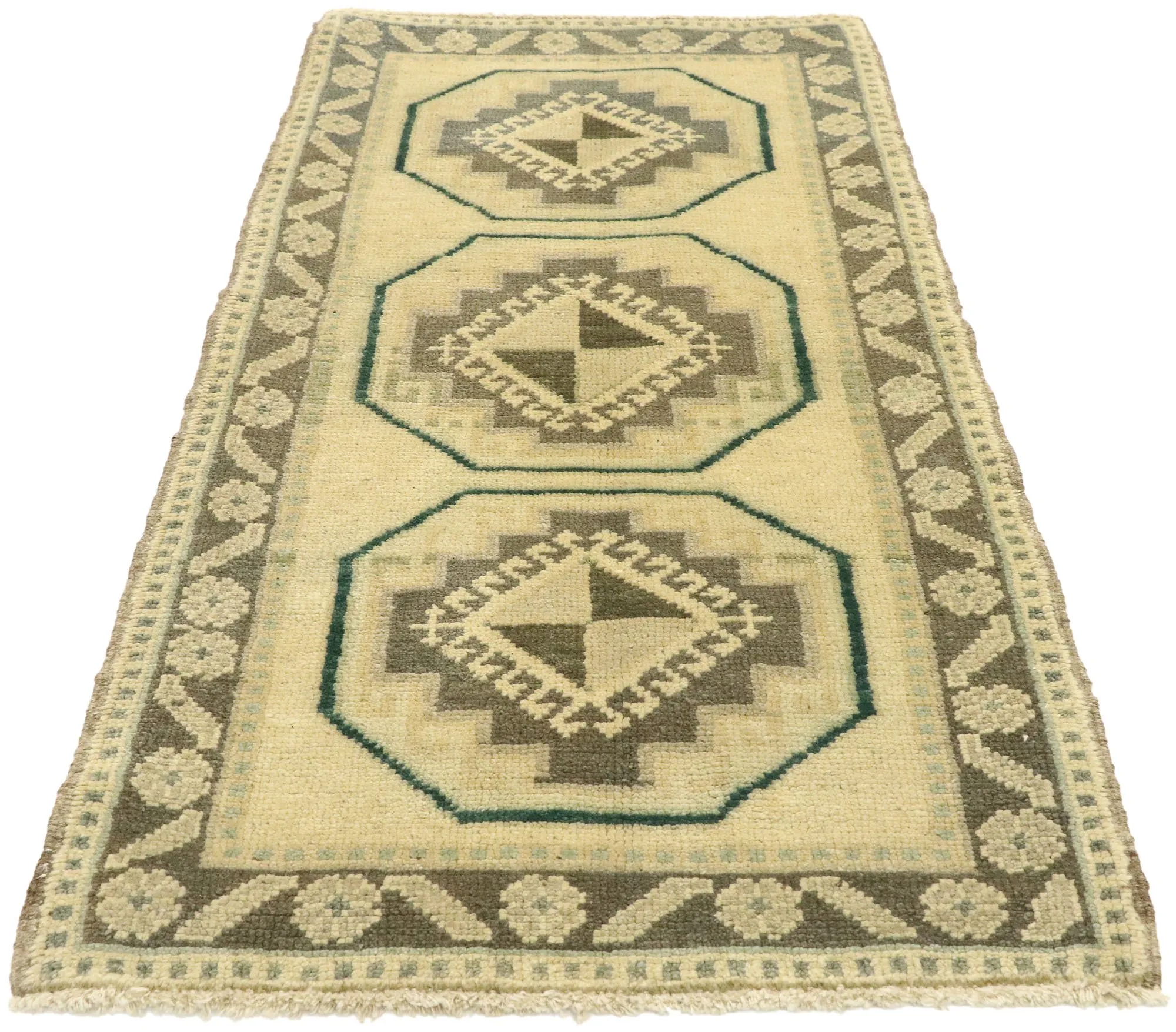 Vintage Turkish Yastik Rug - 1'7 x 3'1 - Esmaili Rugs & Antiques - Beige - Beige