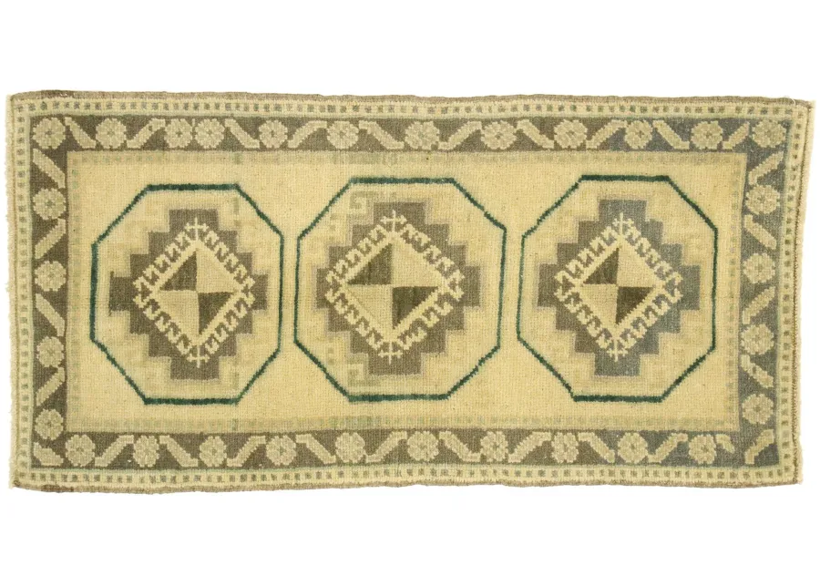 Vintage Turkish Yastik Rug - 1'7 x 3'1 - Esmaili Rugs & Antiques - Beige - Beige