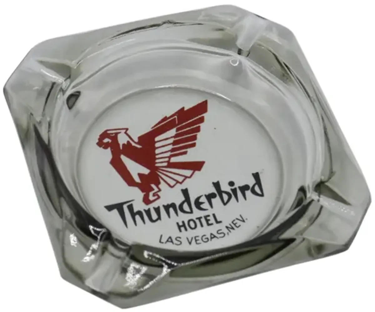 Thunderbird Hotel Glass Ashtray - Interesting Things - Red