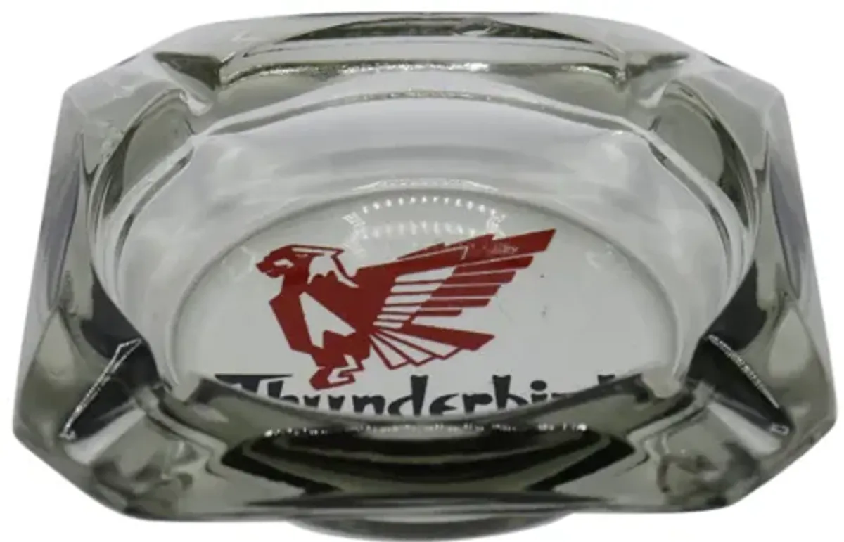 Thunderbird Hotel Glass Ashtray - Interesting Things - Red