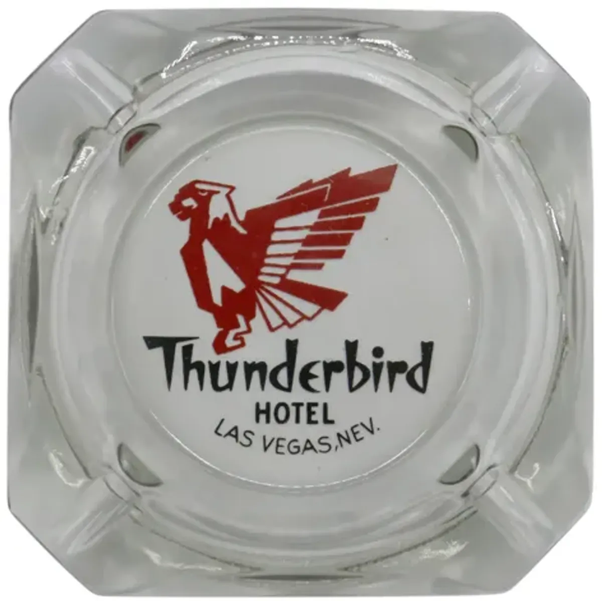 Thunderbird Hotel Glass Ashtray - Interesting Things - Red