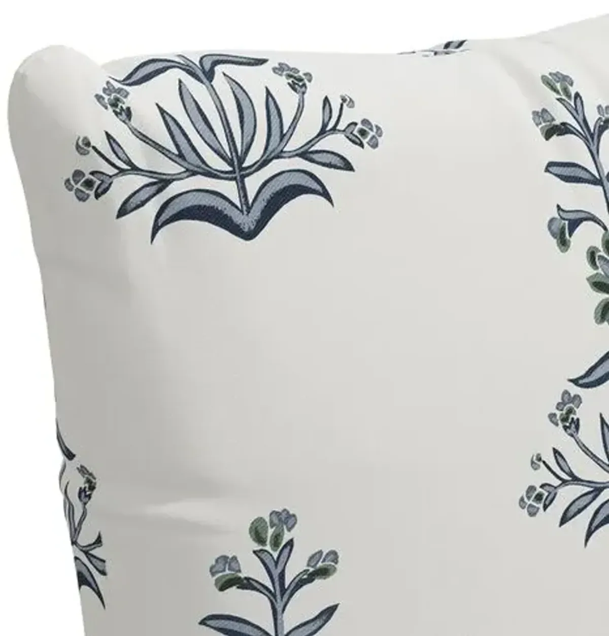 Kiko Block Pillow - Slate Blue/White