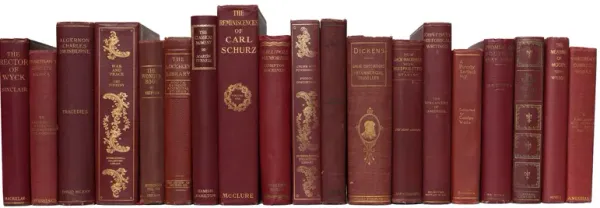 Vintage Decorative Books by the Foot, Bordeaux