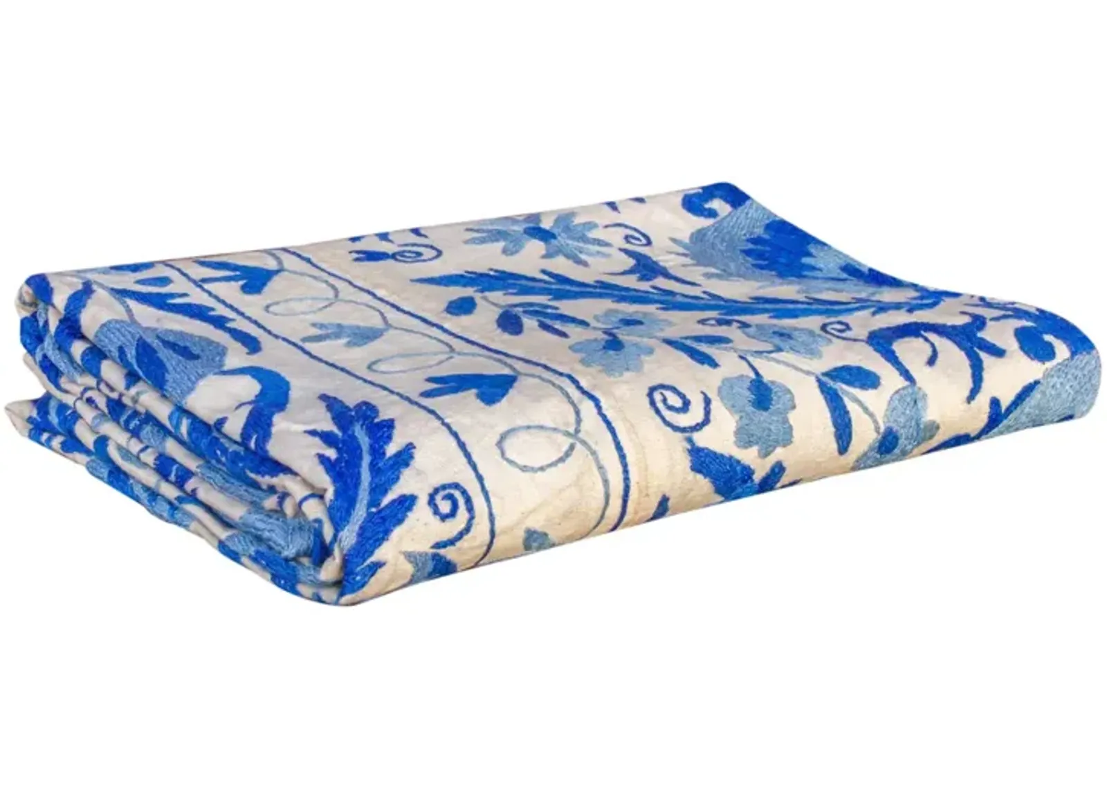 Syam Suzani Throw - de-cor - Handcrafted - Blue