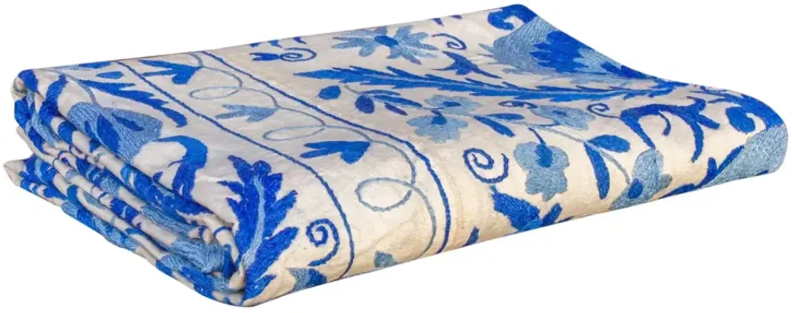 Syam Suzani Throw - de-cor - Handcrafted - Blue