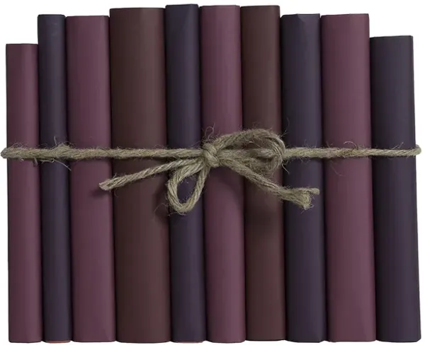 1-Foot Paper Wrapped Decorative Book Bundle, Berry