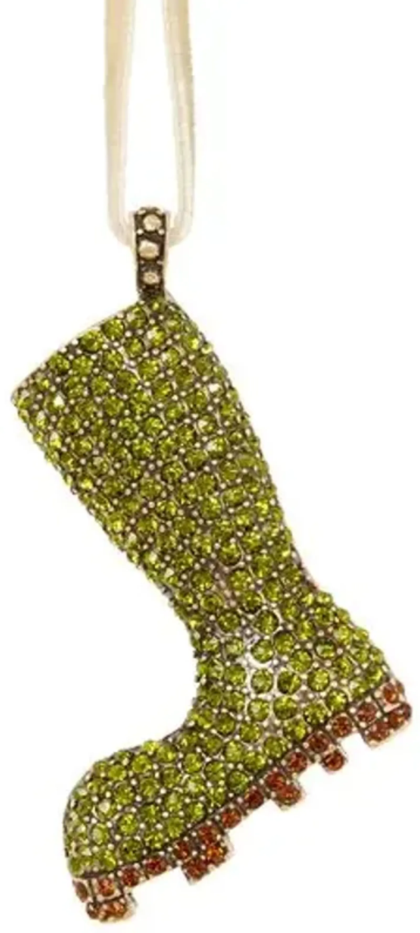 Wellington Boot Ornament - Gold/Green - Joanna Buchanan