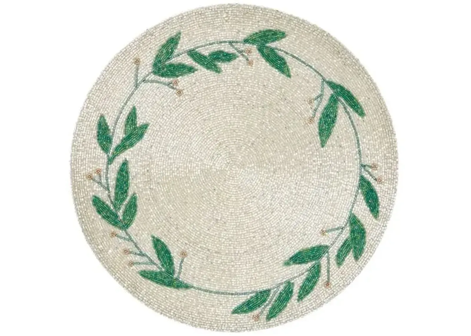 Mistletoe Place Mat - Silver/Emerald - Joanna Buchanan