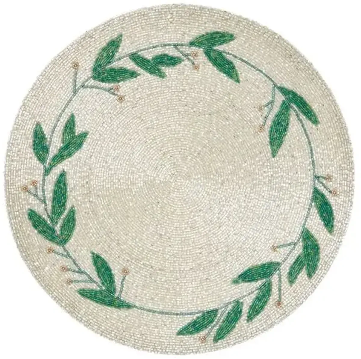 Mistletoe Place Mat - Silver/Emerald - Joanna Buchanan