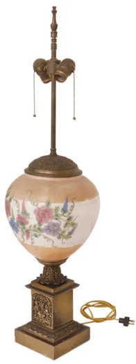 Antique Empire Painted Globe Table Lamp - Interesting Things