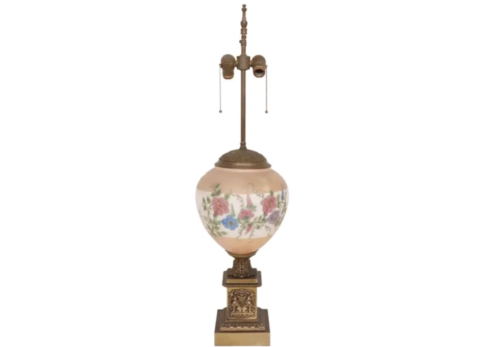 Antique Empire Painted Globe Table Lamp - Interesting Things