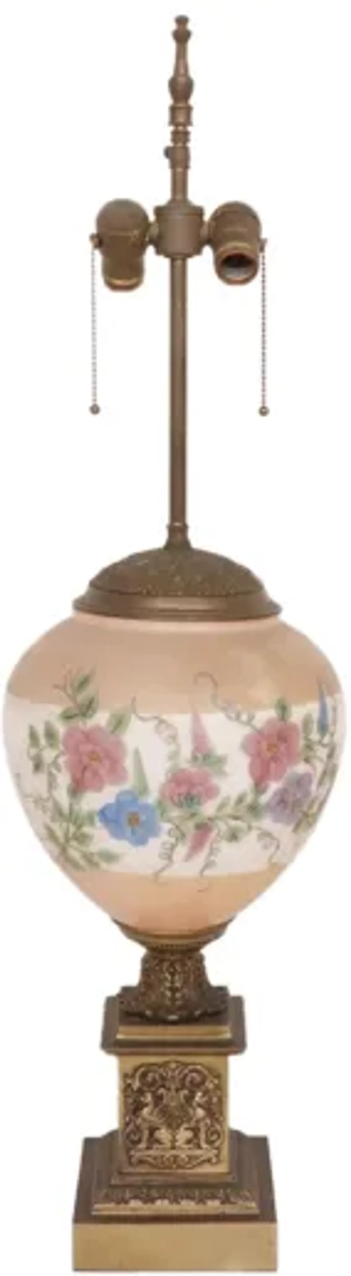 Antique Empire Painted Globe Table Lamp - Interesting Things