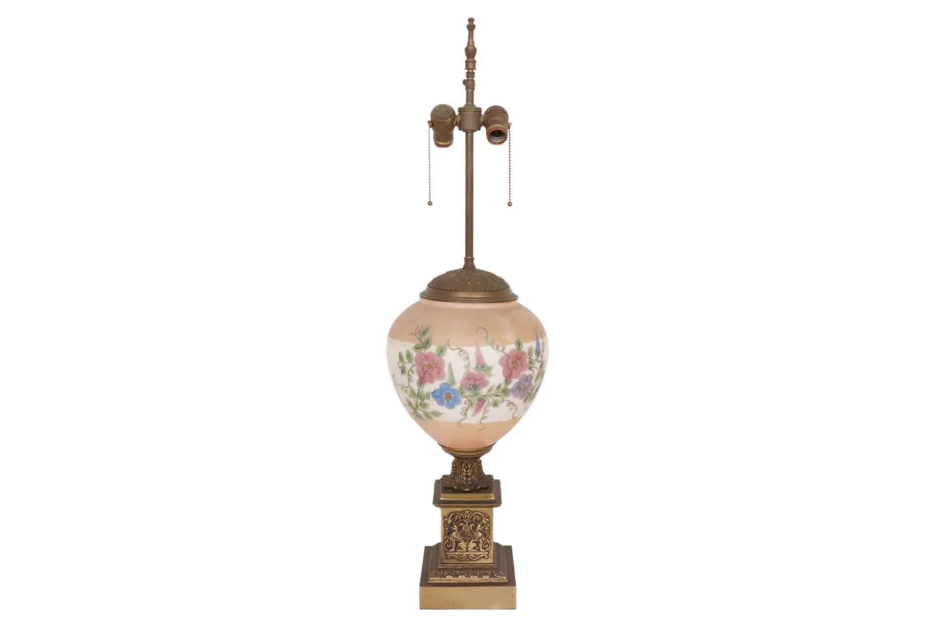 Antique Empire Painted Globe Table Lamp - Interesting Things