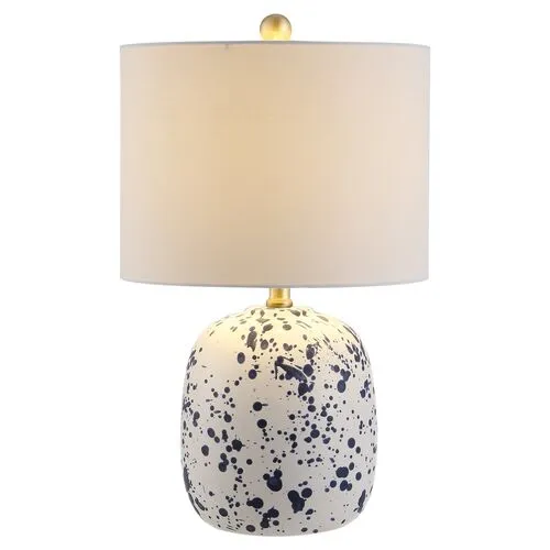 Jackson Splatter Table Lamp - Ivory/Blue