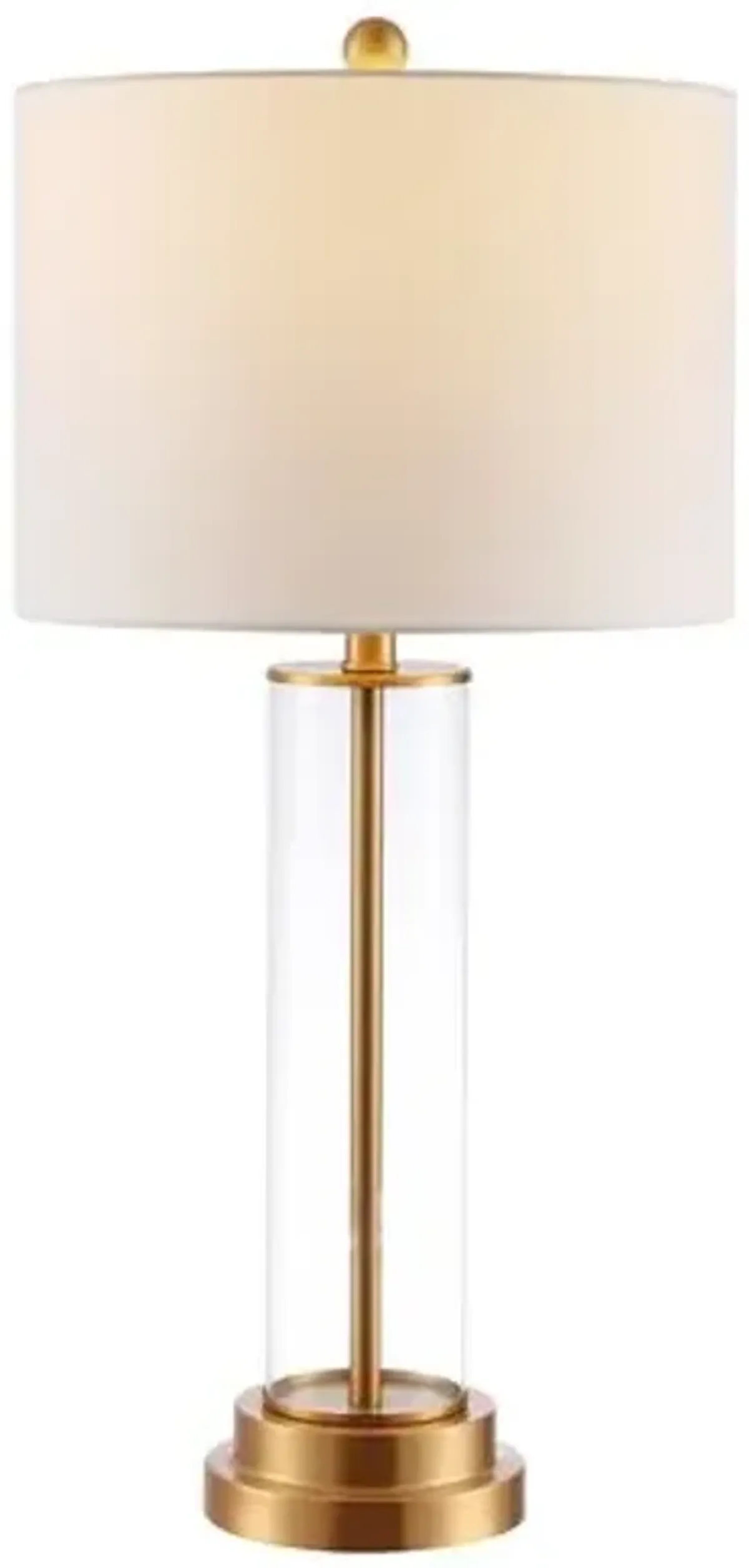 Olivia Glass Table Lamp - White/Gold