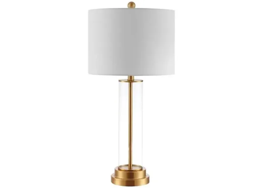 Olivia Glass Table Lamp - White/Gold