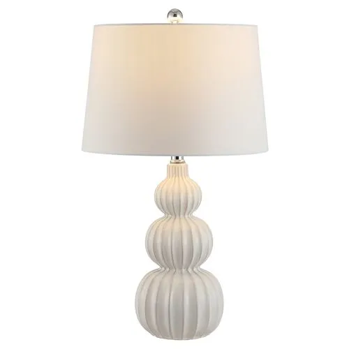 Maya Triple Gourd Table Lamp - White