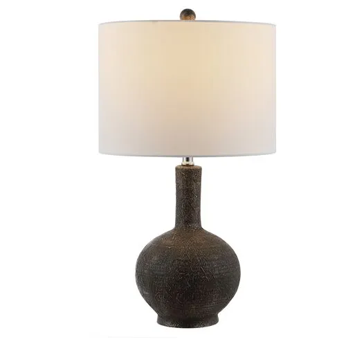 Naomi Textured Table Lamp - Dark Gray