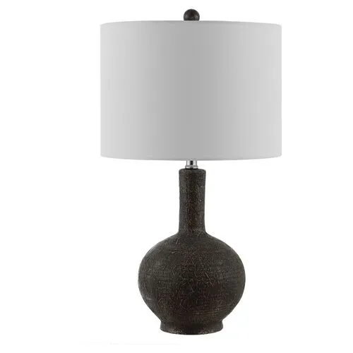 Naomi Textured Table Lamp - Dark Gray