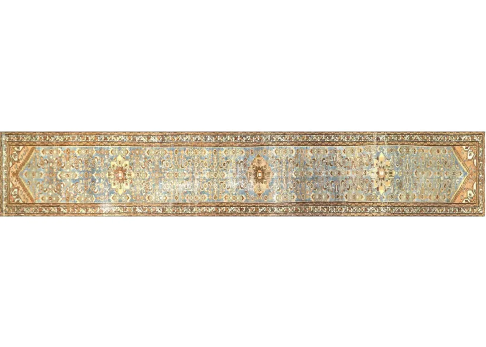 1920s Persian Melayer Runner - 3' x 17'2" - Nalbandian - Orange