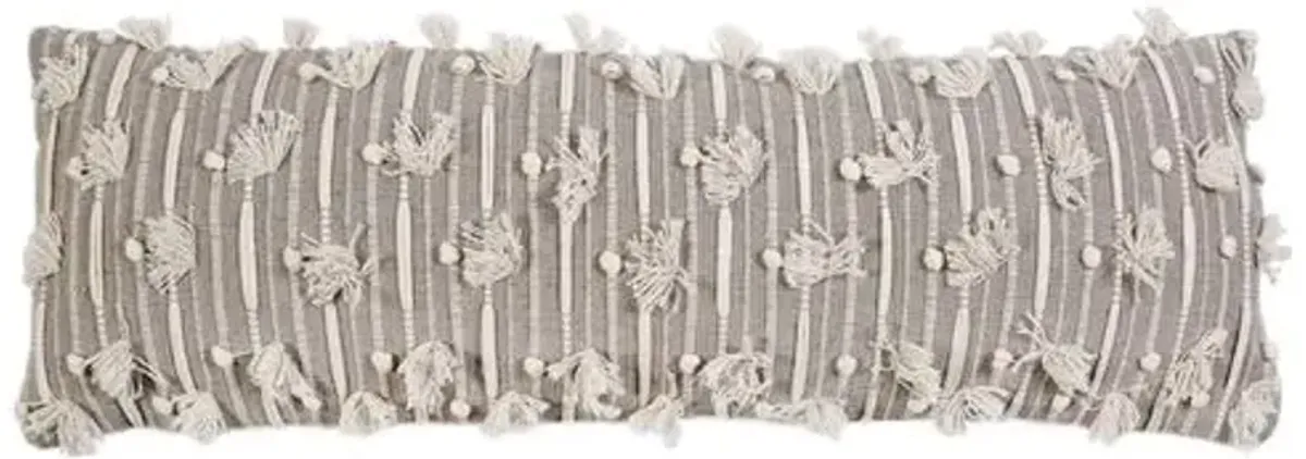 Nora 14x40 Handwoven Pillow - Taupe/Ivory - Pom Pom at Home