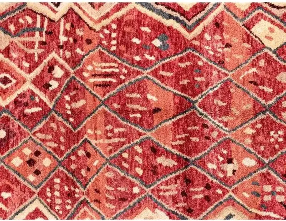 Doukkala Gnibi Hand-Knotted Rug - Red - Lemieux Et Cie - Red