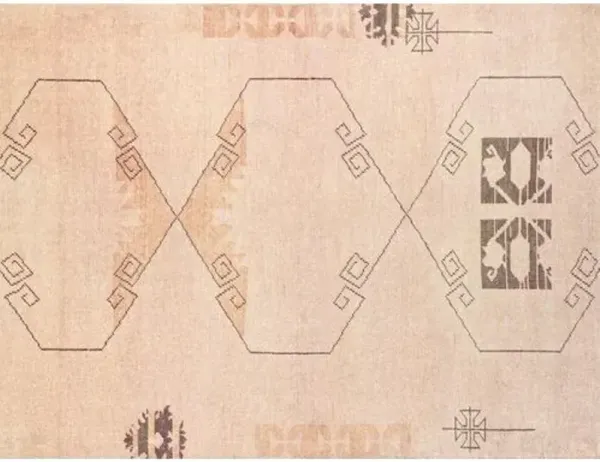 Kouang Paffa Hand-Knotted Rug - Blush - Pink - Pink