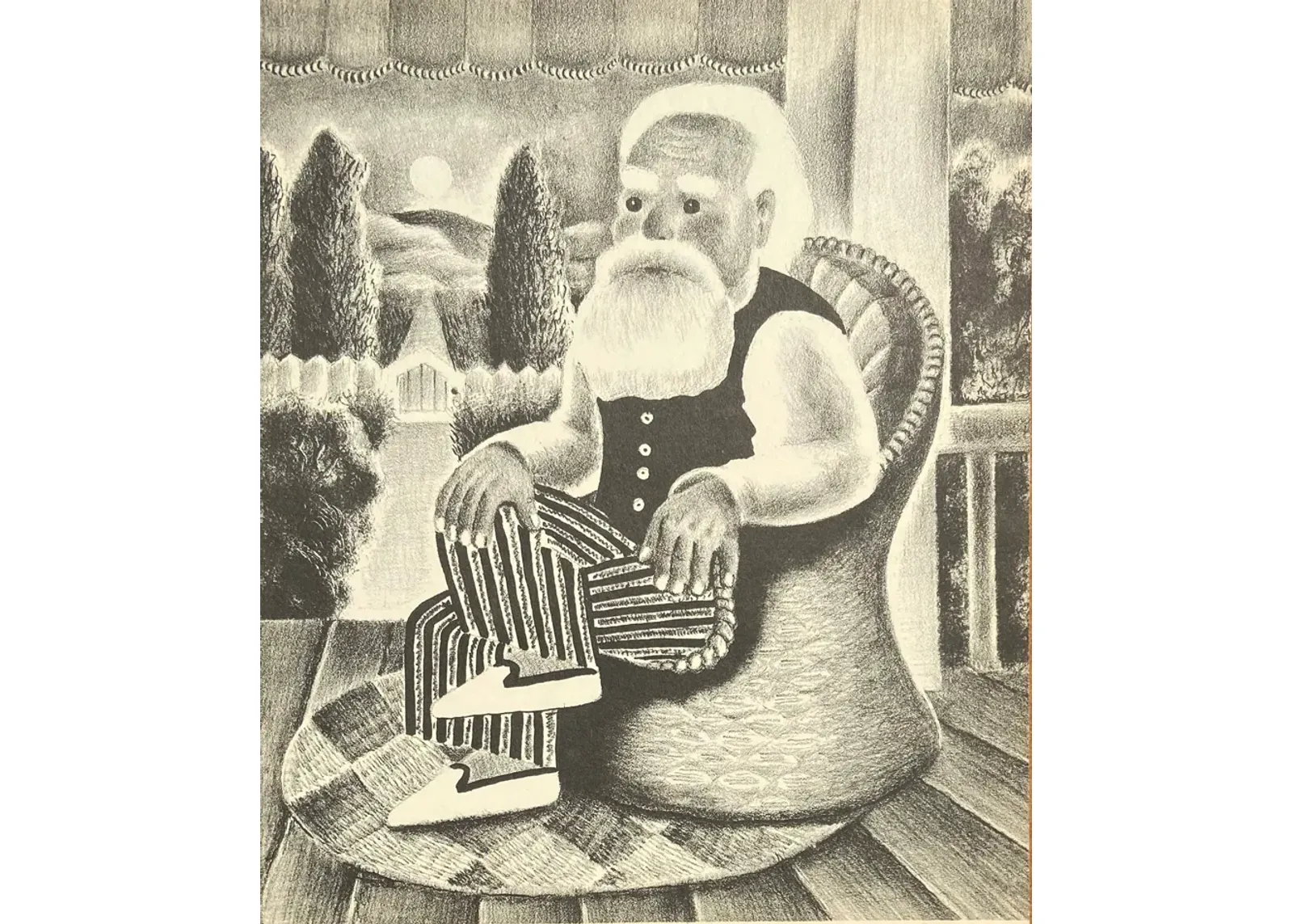 Grandfather Brown by Nura Ulreich - 1943 - McNaught Fine Art - gray