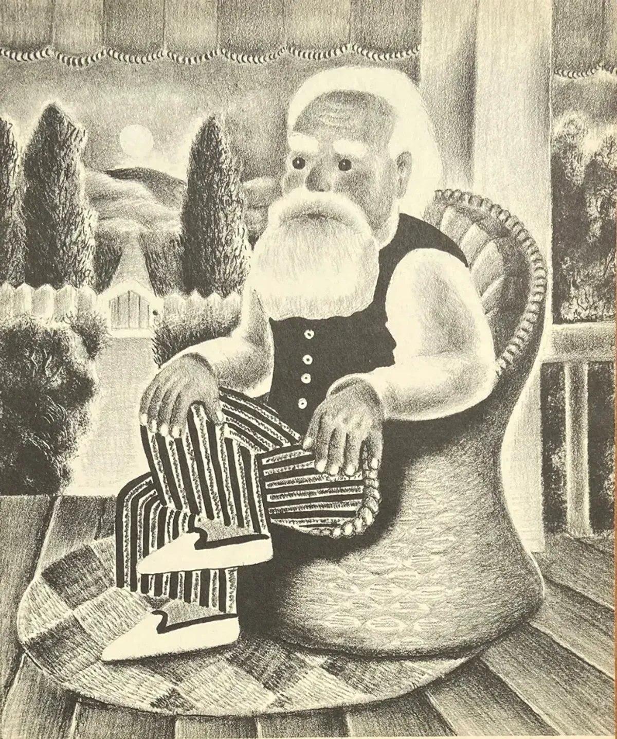 Grandfather Brown by Nura Ulreich - 1943 - McNaught Fine Art - gray