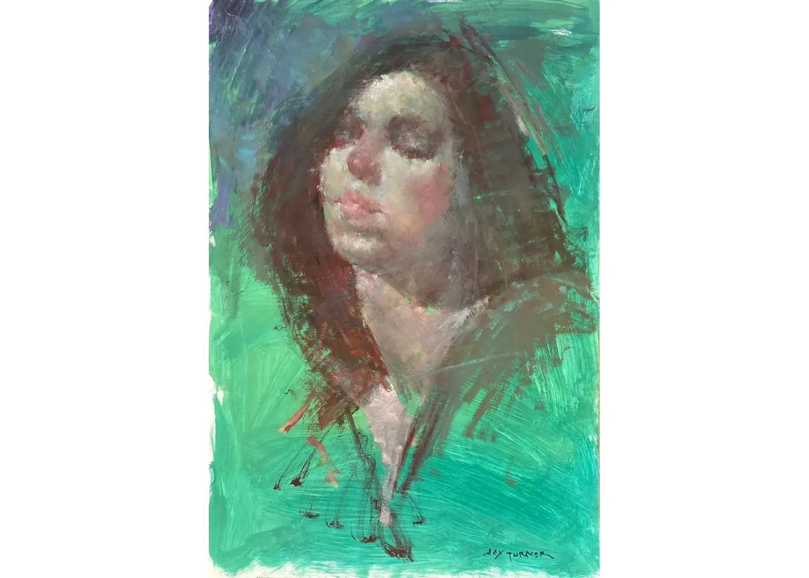 Woman in Teal by Max Turner - 1960s - McNaught Fine Art - Green