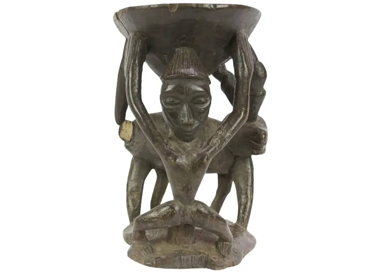 Tribal African Carved Stool - de-cor - Brown