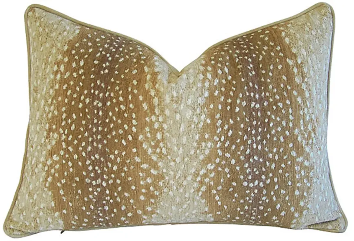 Deer/Fawn Velvety-Chenille Lumbar Pillow