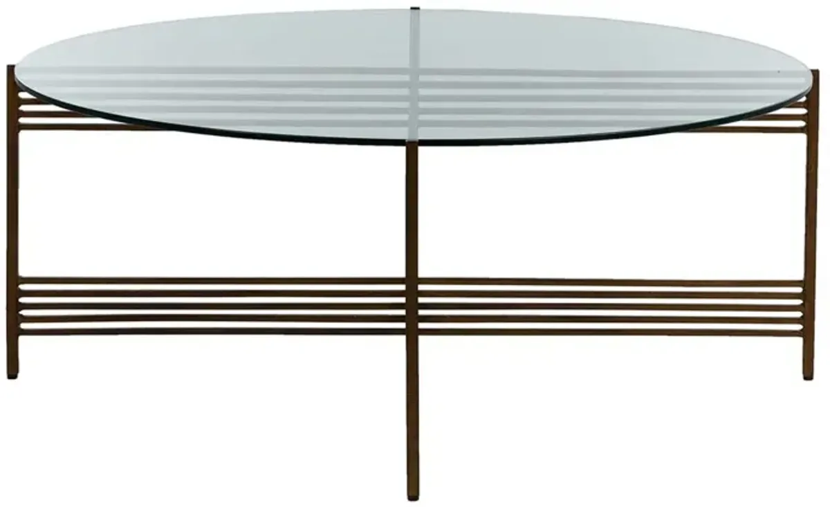 Tanner Coffee Table, Antique Brass