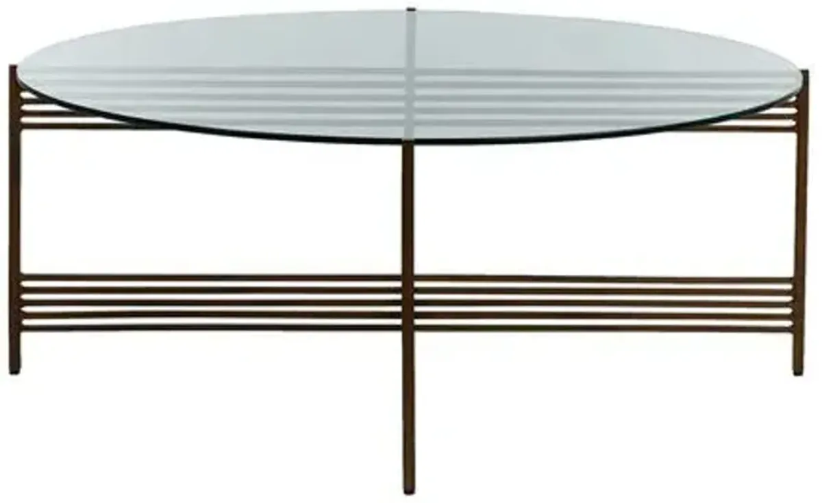 Tanner Coffee Table - Antique Brass - Gabby - Brown